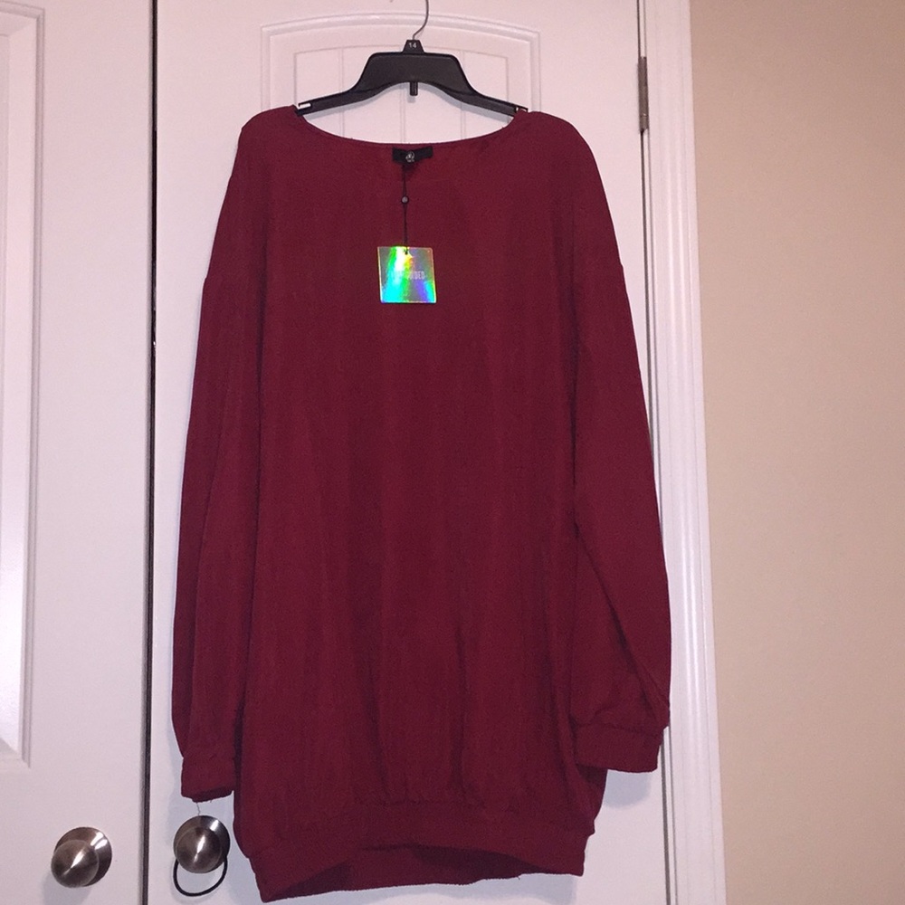 Size: 14 • Burgundy dress • Brand: Missguided